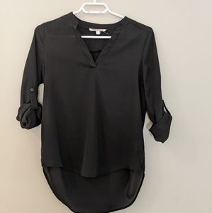Black V-neck blouse
